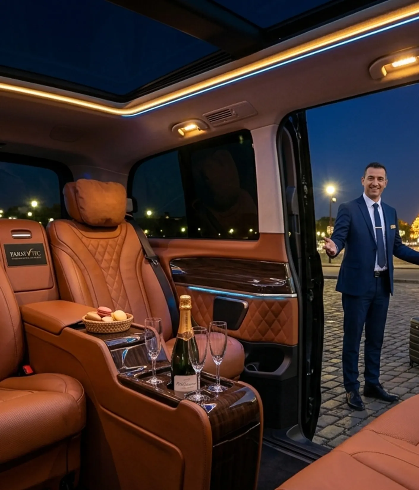 Van VIP avec chauffeur privé haut de gamme